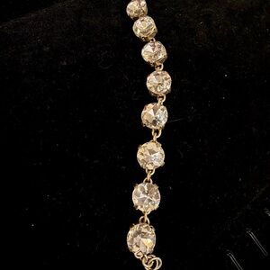 Vintage-Style Gold Tone Rhinestone Tennis Bracelet